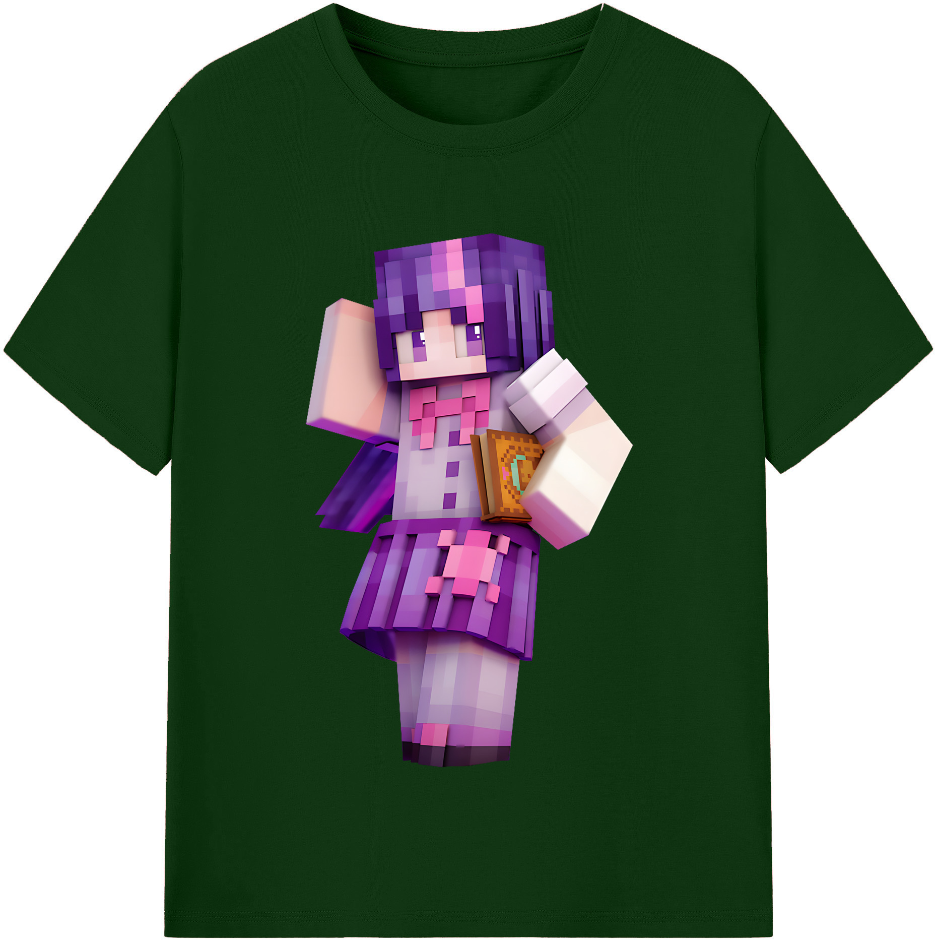 （画像用） マインクラフト ブロックの世界 Minecraft MC Block world 綿100％半袖Tシャツ（フロントプリント）